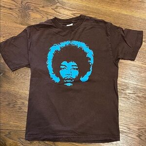 Jimi Hendrix Brown T-Shirt with Blue Graphic